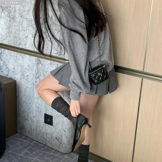 코포 A라인 하이웨스트 플리츠 미니 스커트 3col S,M 가을 속바지 포멀 제이플로우 - 상세 이미지 4