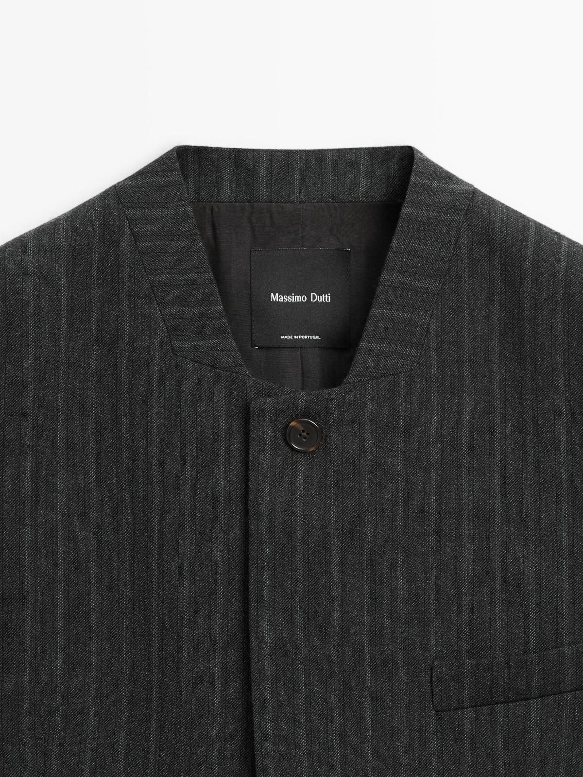 마시모두띠 테크니컬 스트라이프 울 테일러드 블레이저 6052/865 DARK GREY - 상세 이미지 5