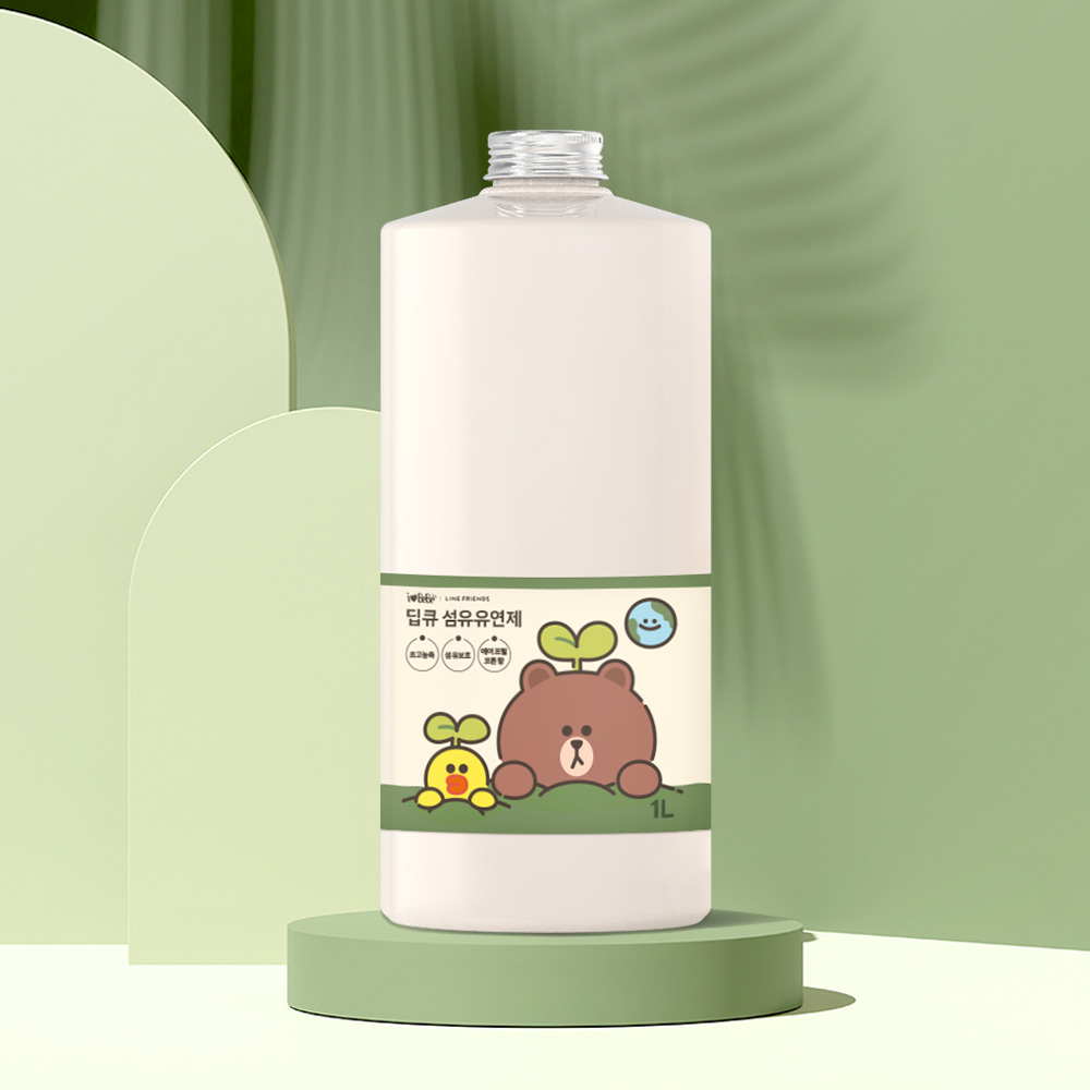 아이러브베베 라인프렌즈 섬유유연제 1L 3개입 고농축 코튼향 드럼 통돌이 섬유케어