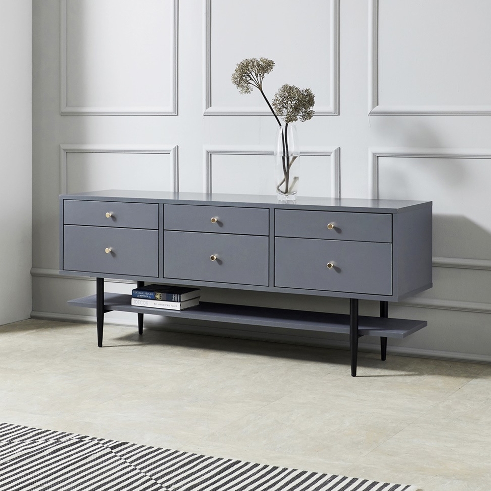 라벤나 85인치 티비다이 높은 안방 tv선반 거실장 1500x400x635, 그레이