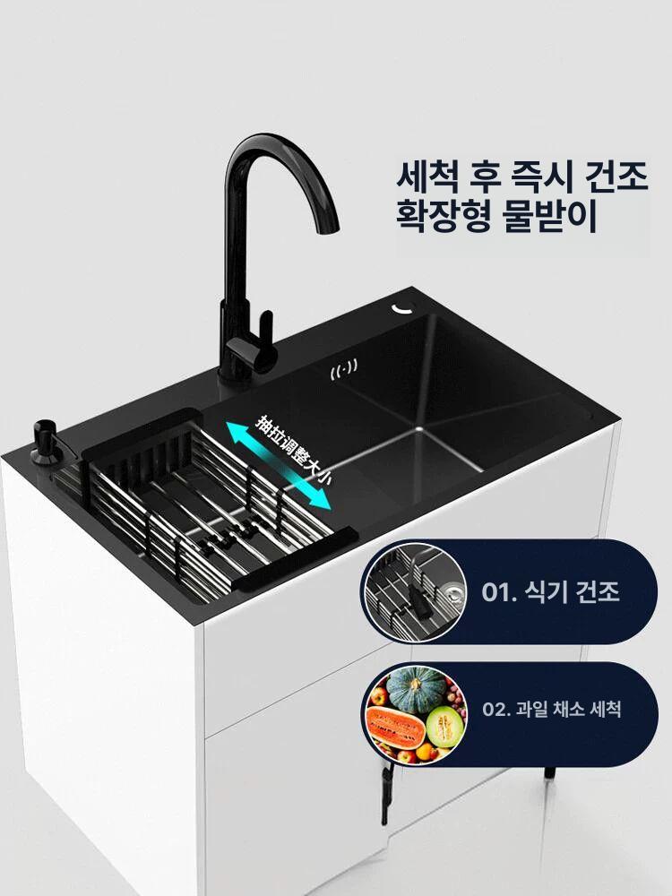 사무실 개수대 간이 캠핑장 휴게실 싱크볼 카페 싱크대 주방싱크대 사무실싱크대 씽크대 퓨어 화이트 75x45cm B - 상세 이미지 4