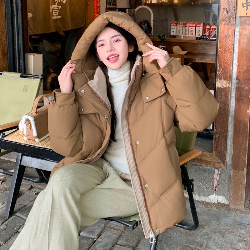 여성 경량 다운패딩 숏자켓 가벼운 착용감 사무실 데일리 코튼 점퍼 고급스러운 디자인 인기 겨울 아우터 - 상세 이미지 4
