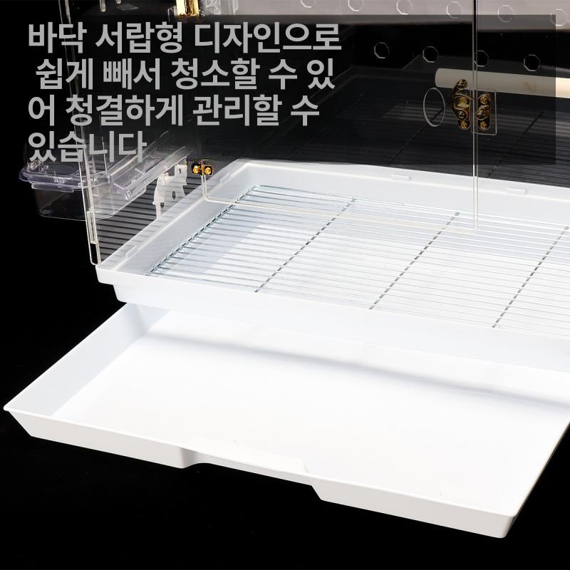 앵무새 아크릴 새장 케이지 투명 사육장 놀이터 795 투명 새장 화이트 패키지 L-대형 - 상세 이미지 4