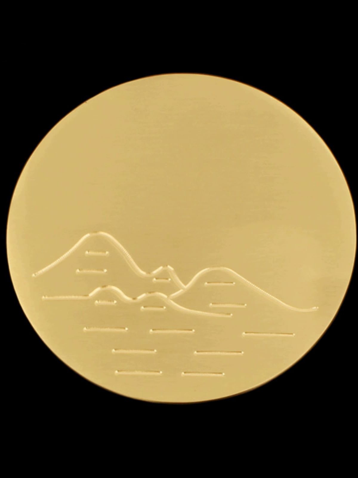 인테리어 원형 동판 플레이트 금속 데코 장식장 꾸미기 A6 산수+새 100mm - 상세 이미지 3