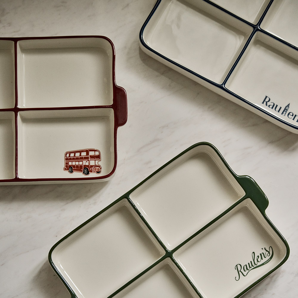 로렌스 런던 핸들 사각 4절 나눔접시