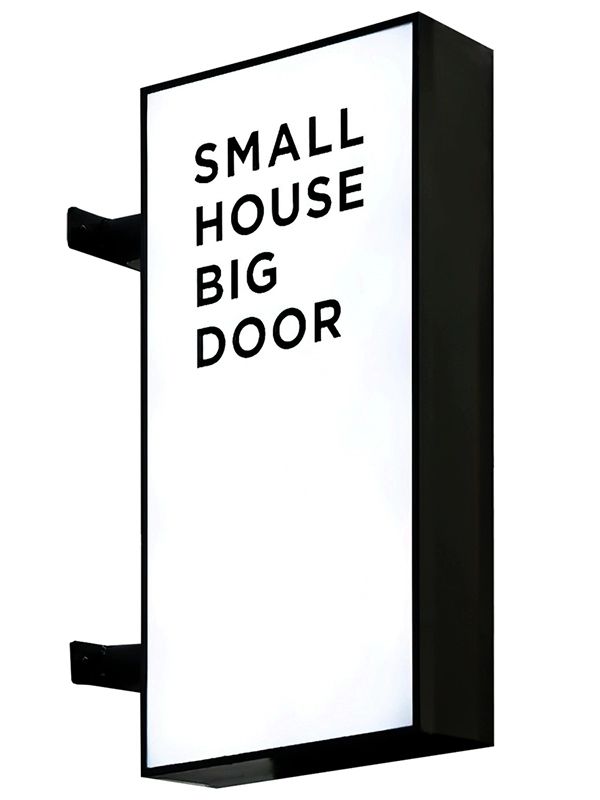포인트 돌출간판 LED 매장 간판 아크릴 외부 실외 벽걸이형 방수 야외 아크릴간판 40x80cm 전체 세트+양면 디자인 무광 블랙 스마트스위치조명 - 상품 이미지