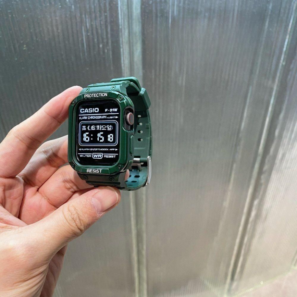 IWATCH10 레트로 작은 정사각형 뱀 연도에 적합한 SOWATCHCODE RED 46M STRAP APPLEWATCH49 - 상세 이미지 3