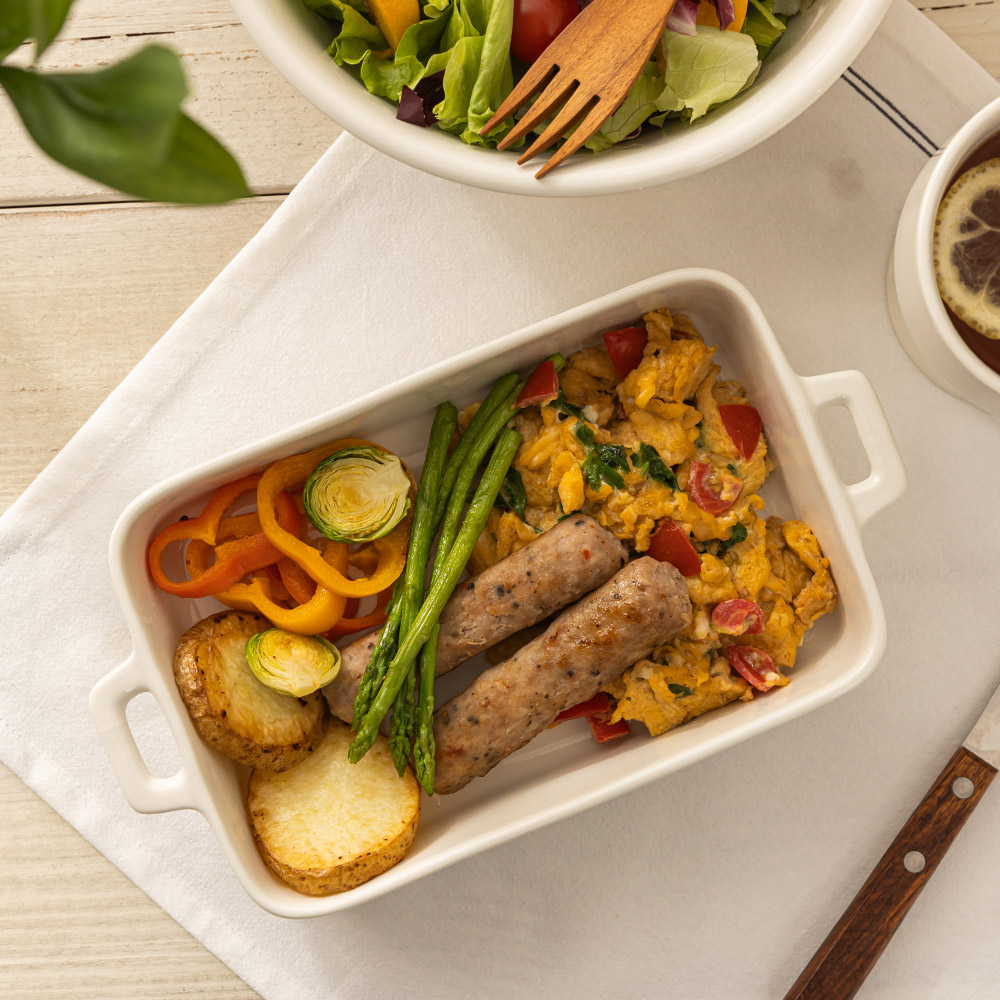 로렌스 크림화이트 양손 사각 그라탕기 도자기 오븐용기 파스타