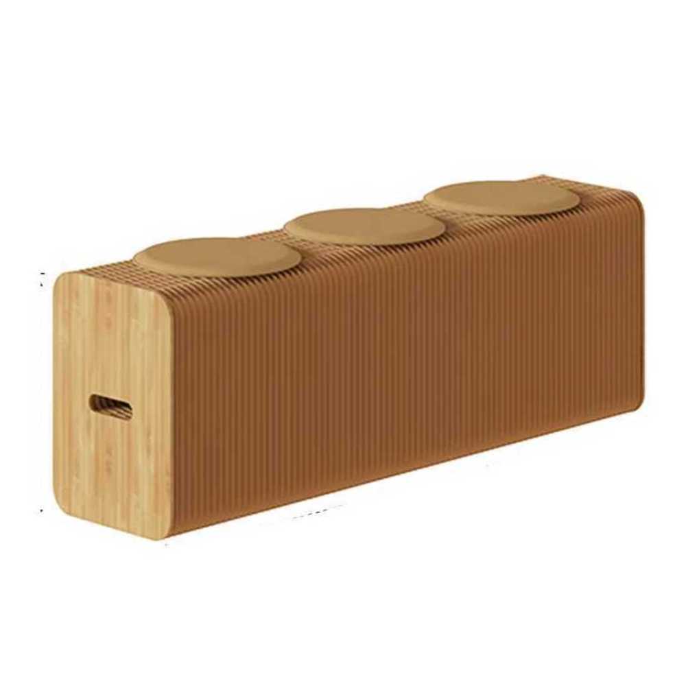 아코디언 종이의자 접이식 휴대용 친환경 인테리어 30cm 브라운 - 상품 이미지
