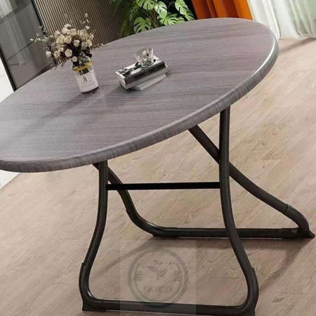 따뜻한잡화점 X자프레임 원형폴딩테이블 60cm 그레이 접이식식탁 접이식티테이블