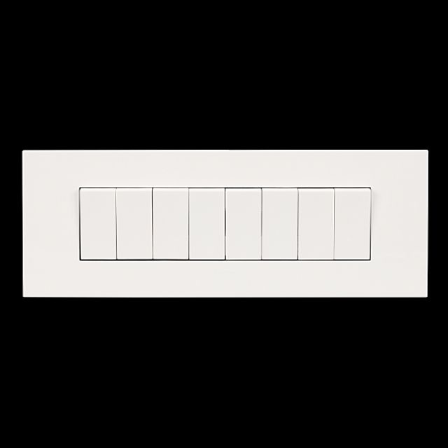 아남르그랑 스위치(아테오 정사각 유럽형) 8구 1로(8모듈)(화이트) - 메인 이미지