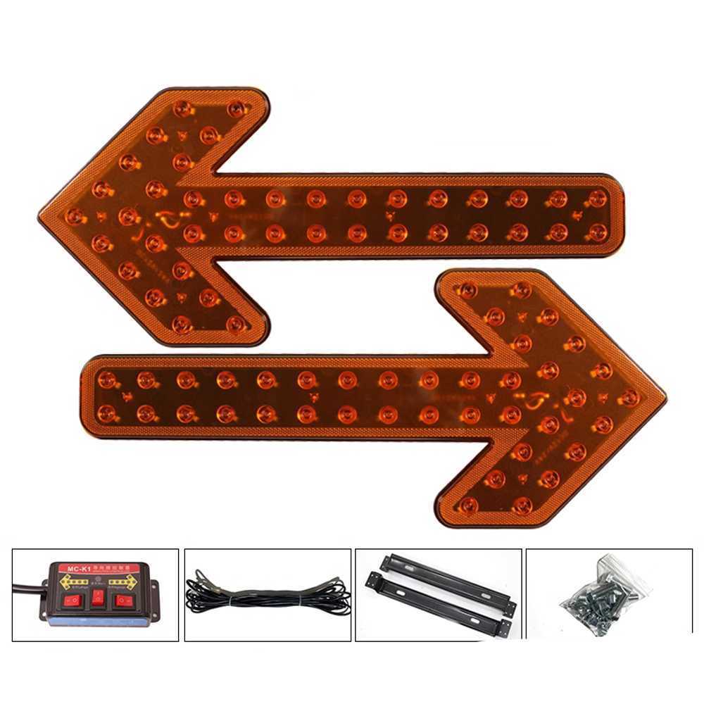 LED 화살표 사인보드 차량용 도로 공사 안전 표지판 35cm 단방향 (옐로우) (12/24v) - 상세 이미지 2