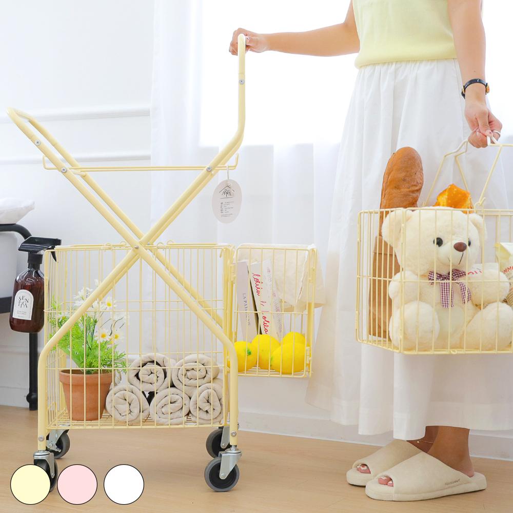 단독 / 아텍스 이동식 빨래 바구니 세탁카트 2단 3color