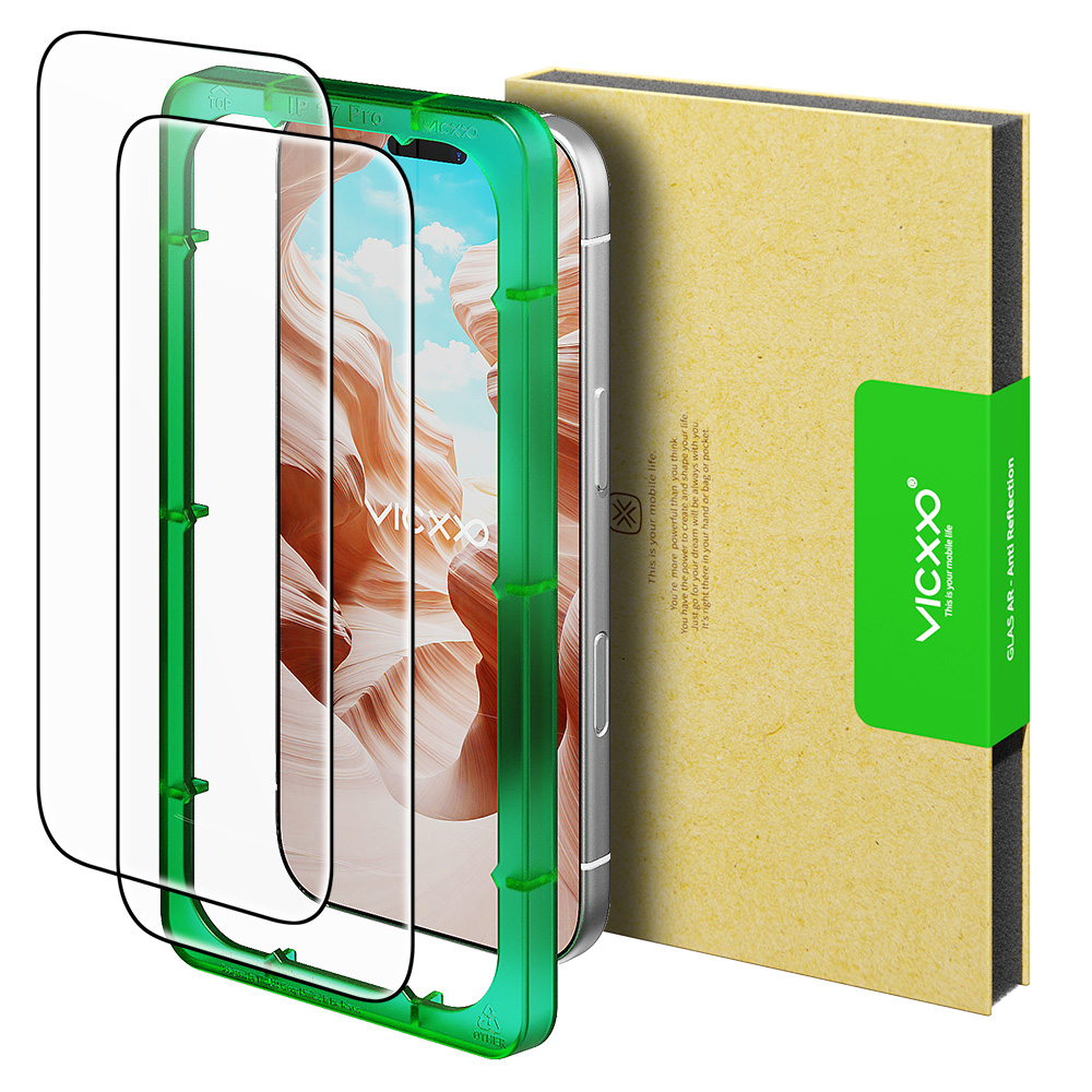 빅쏘 AR 저반사 고화질 강화유리 필름 아이폰17 프로 맥스, 2매입