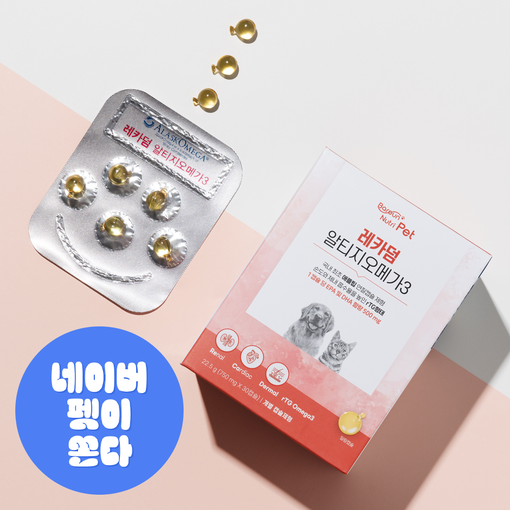바른뉴트리펫 레카덤 알티지 강아지 오메가3 피부 심장 관절 영양제 고양이