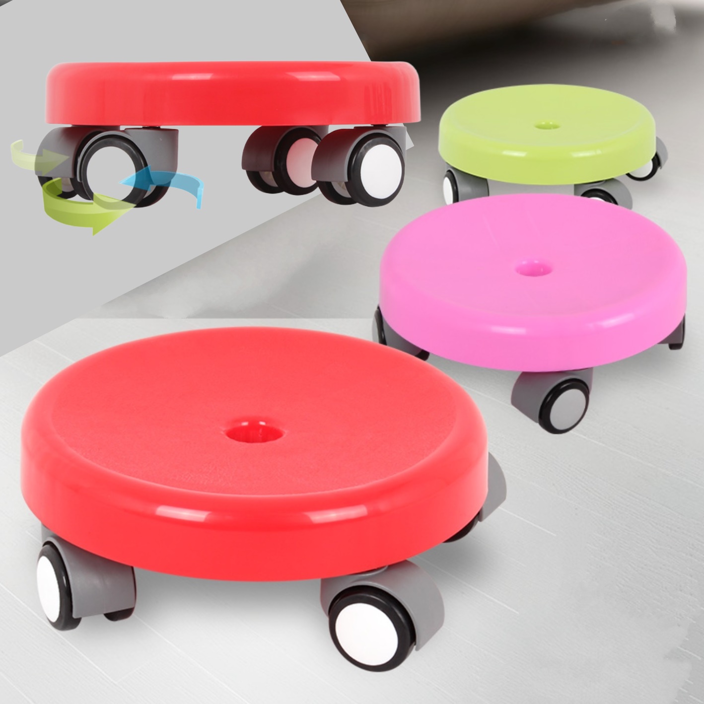 무빙 바닥의자 바퀴달린 앉은뱅이 의자 좌식회전의자