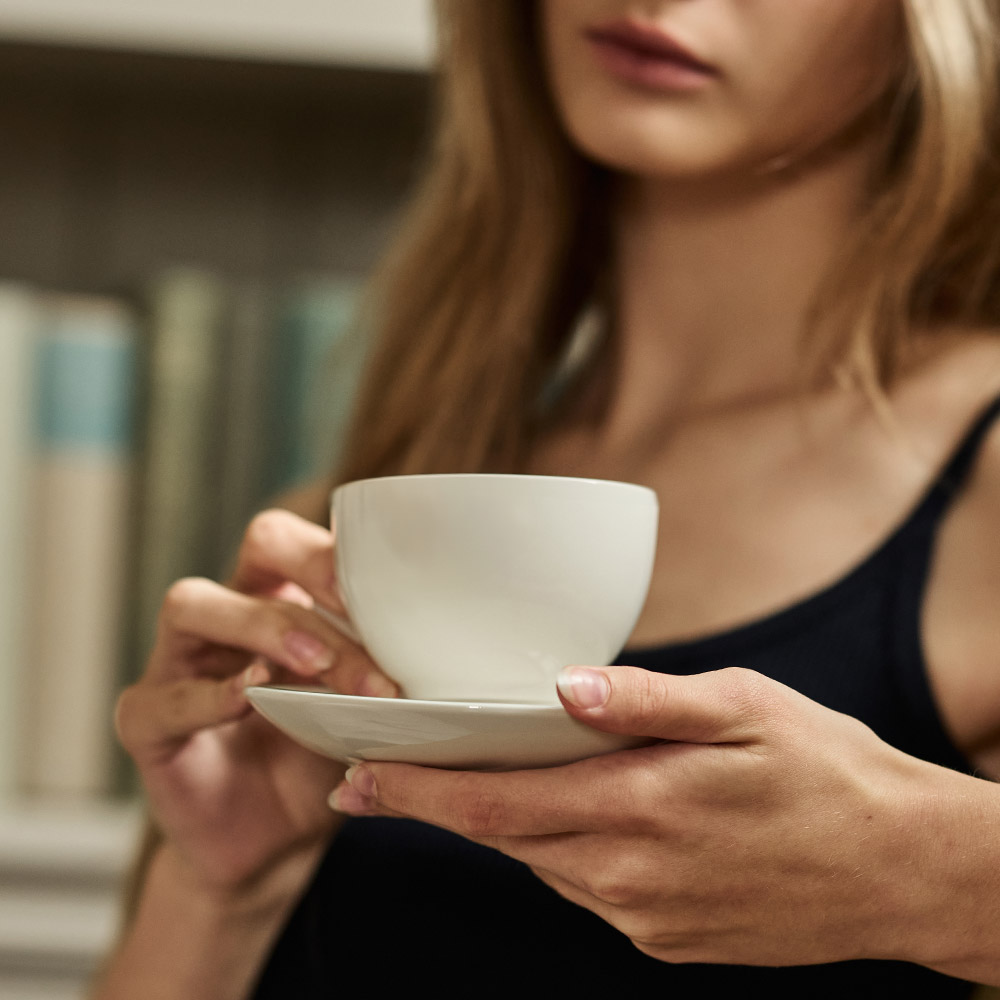 로렌스 크림화이트 2인 커피잔 세트 도자기 라떼잔 부부 찻잔