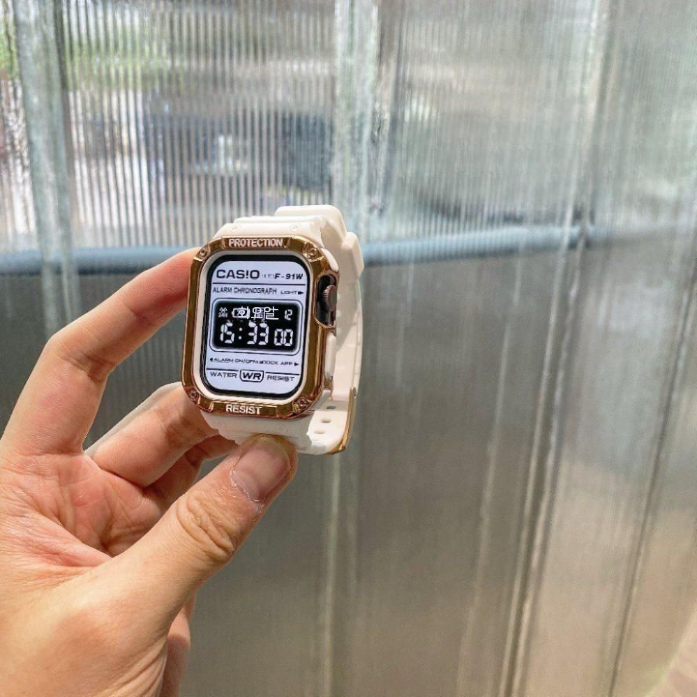 IWATCH10 레트로 작은 정사각형 뱀 연도에 적합한 SOWATCHCODE RED 46M STRAP APPLEWATCH49 - 상세 이미지 5
