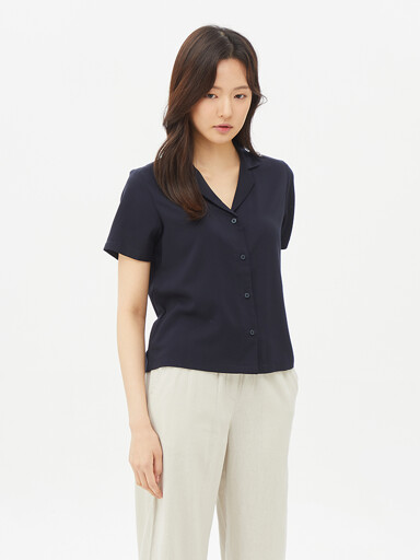 탑텐 여성 레이온 카바나 반팔 블라우스_MSE2WC2022