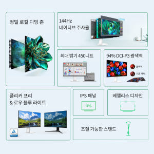 TCL FHD Mini LED 모니터 25G54 144Hz 상세 이미지 3