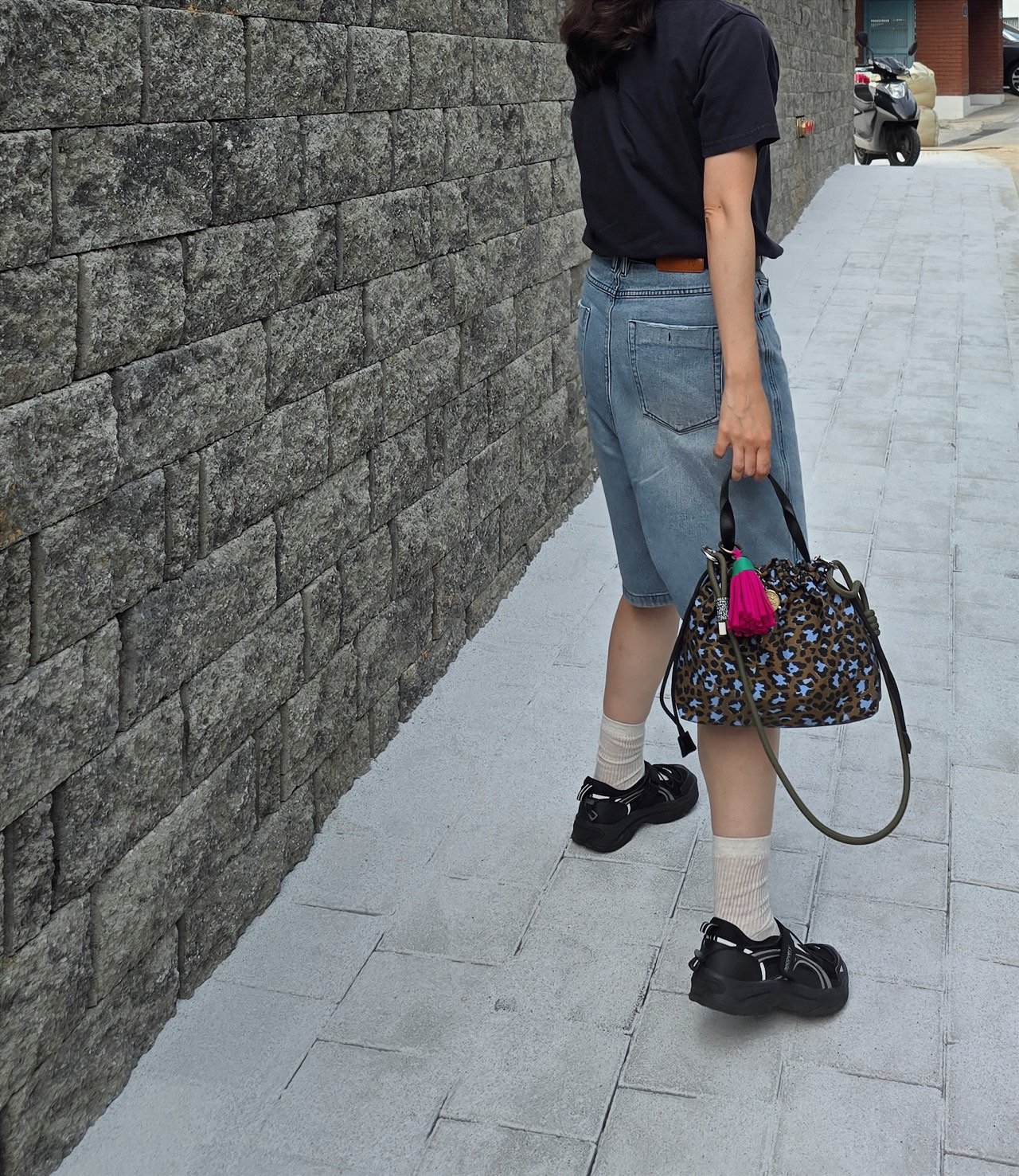 레오파드 호피 면40수 복조리 토트백 이미지 8