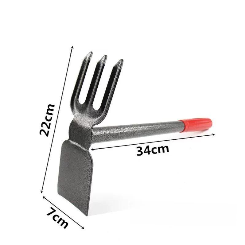 토끼풀 잡초제거 괭이 원예 제초제 칡넝쿨 마당잔디관리 마당관리 미니관리기 원색강철손잡이괭이갈퀴겸용 - 상품 이미지