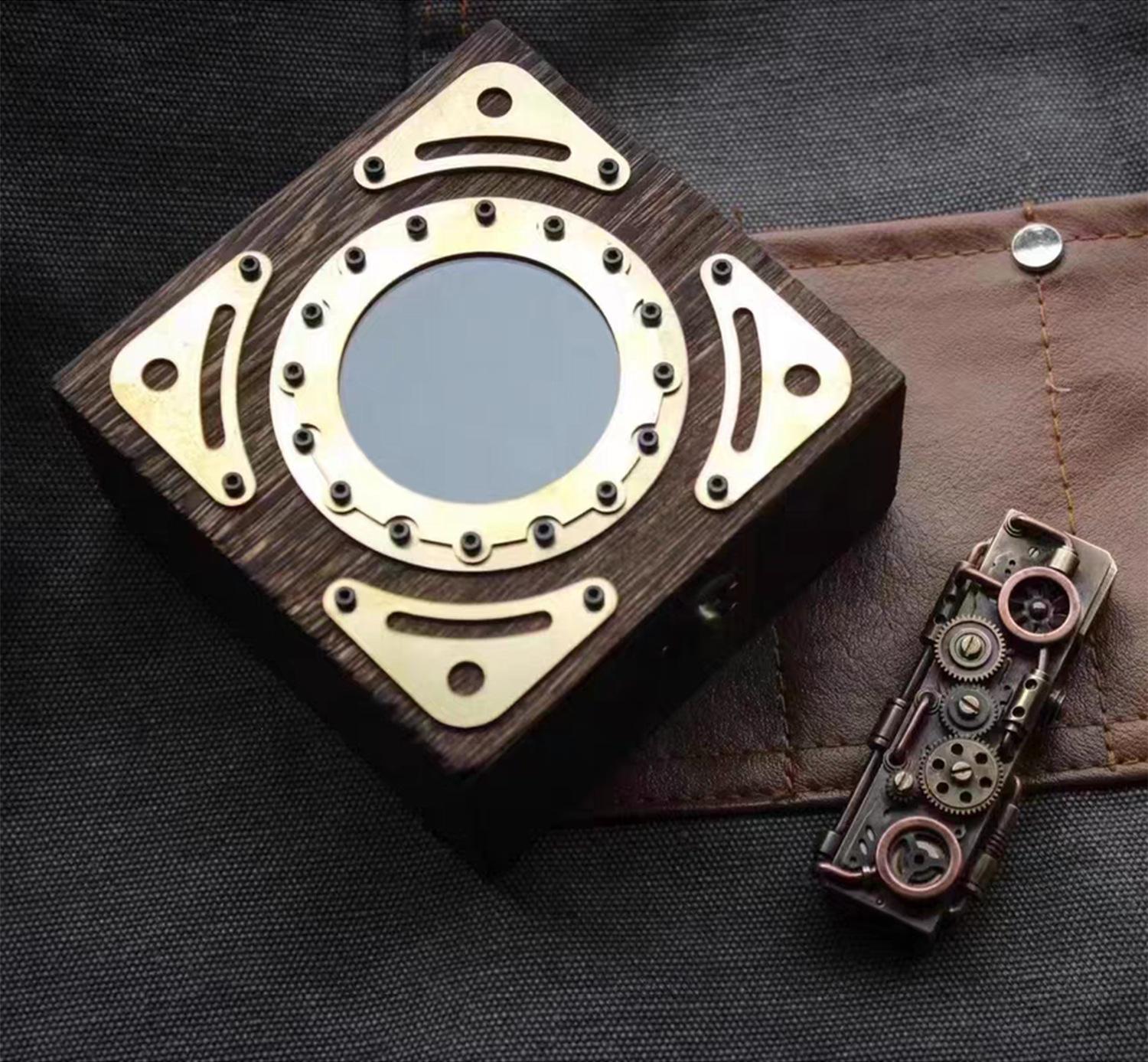 스팀펑크 톱니 바퀴 기어 라이터 세트 지포 터보 581 기어 기계박스포장