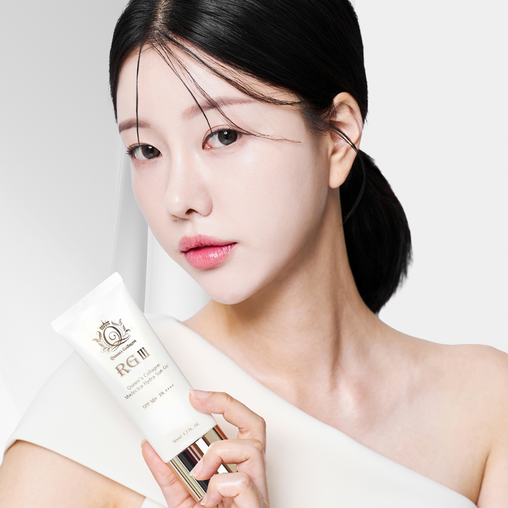 퀸스 콜라겐 마데시카 하이드라 선 젤 크림 수분 시카 마데카소사이드 진정 주름 미백 - 상품 이미지