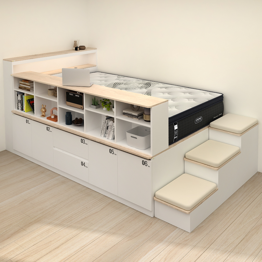 스스디 평상형 수납 침대 프레임 슈퍼싱글 SS 계단제외