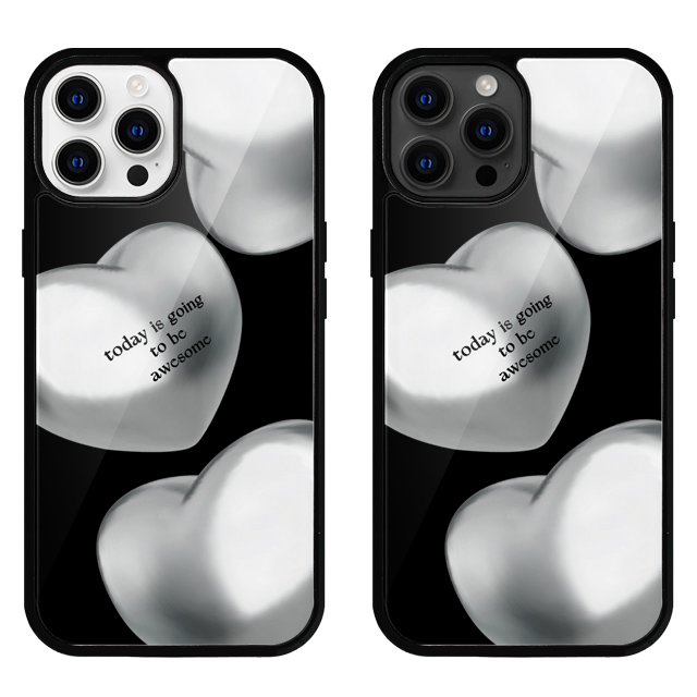 하트 큐브 크롬 글라스 범퍼 케이스