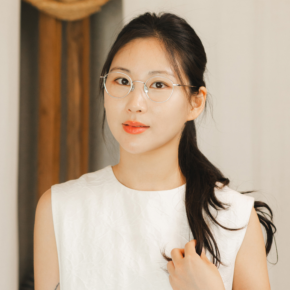 카나드 CA2455 가벼운 티타늄 안경테 블루라이트 차단 렌즈 초경량 메탈 타원형 안경 - 상세 이미지 4