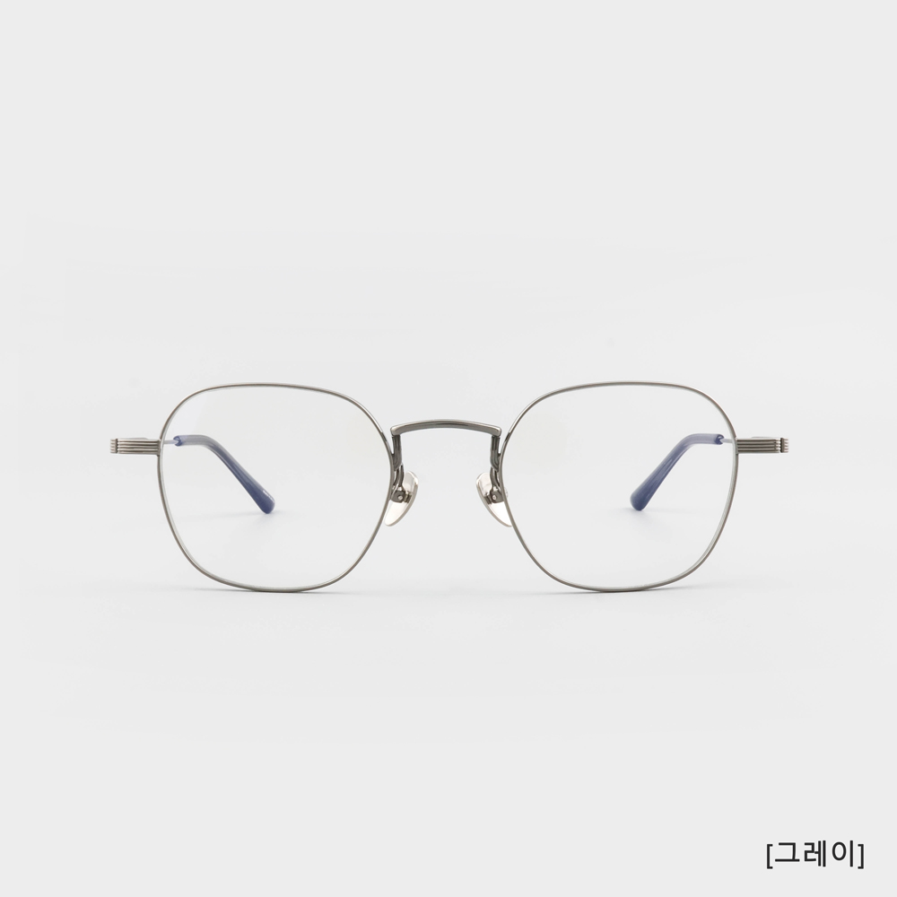 무사경 101 가벼운 티타늄 안경테 블루라이트 차단 렌즈 남자 여자 사각 메탈 안경 이미지 6