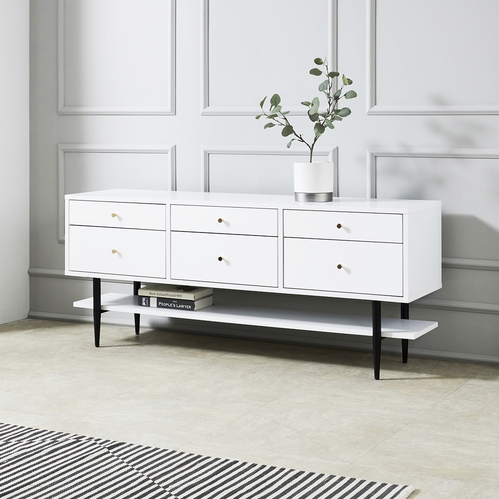 라벤나 85인치 티비다이 높은 안방 tv선반 거실장 1500x400x635, 네이비