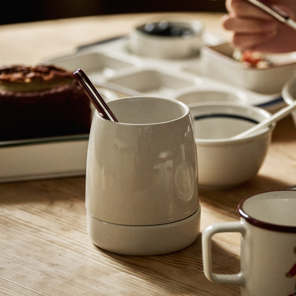 로렌스 크림화이트 물빠짐 수저통 세트 수저꽂이 숟가락통