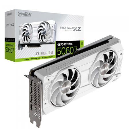 이엠텍 지포스 RTX 5060 Ti MIRACLE X2 WHITE D7 8GB