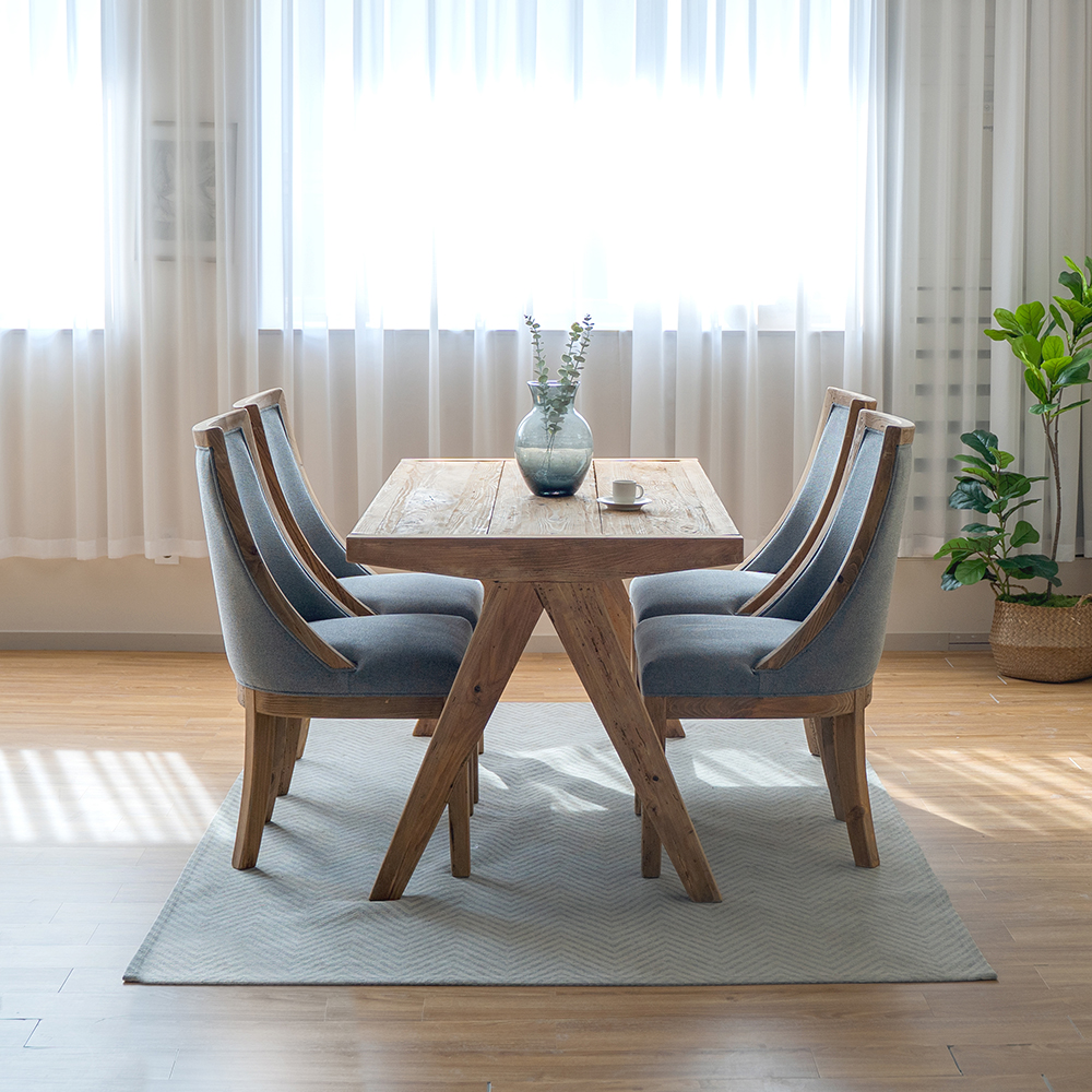 드니 고재 원목 4인용 식탁 세트