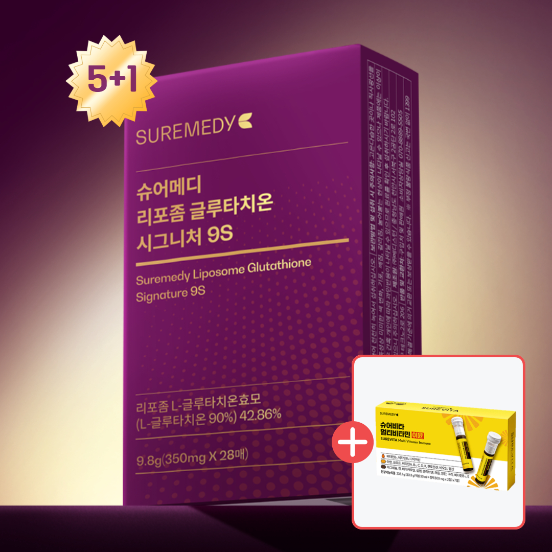 [5+1] 슈어비타 이뮨샷 증정 슈어메디 리포좀 글루타치온 시그니처 9S 28매, 6개