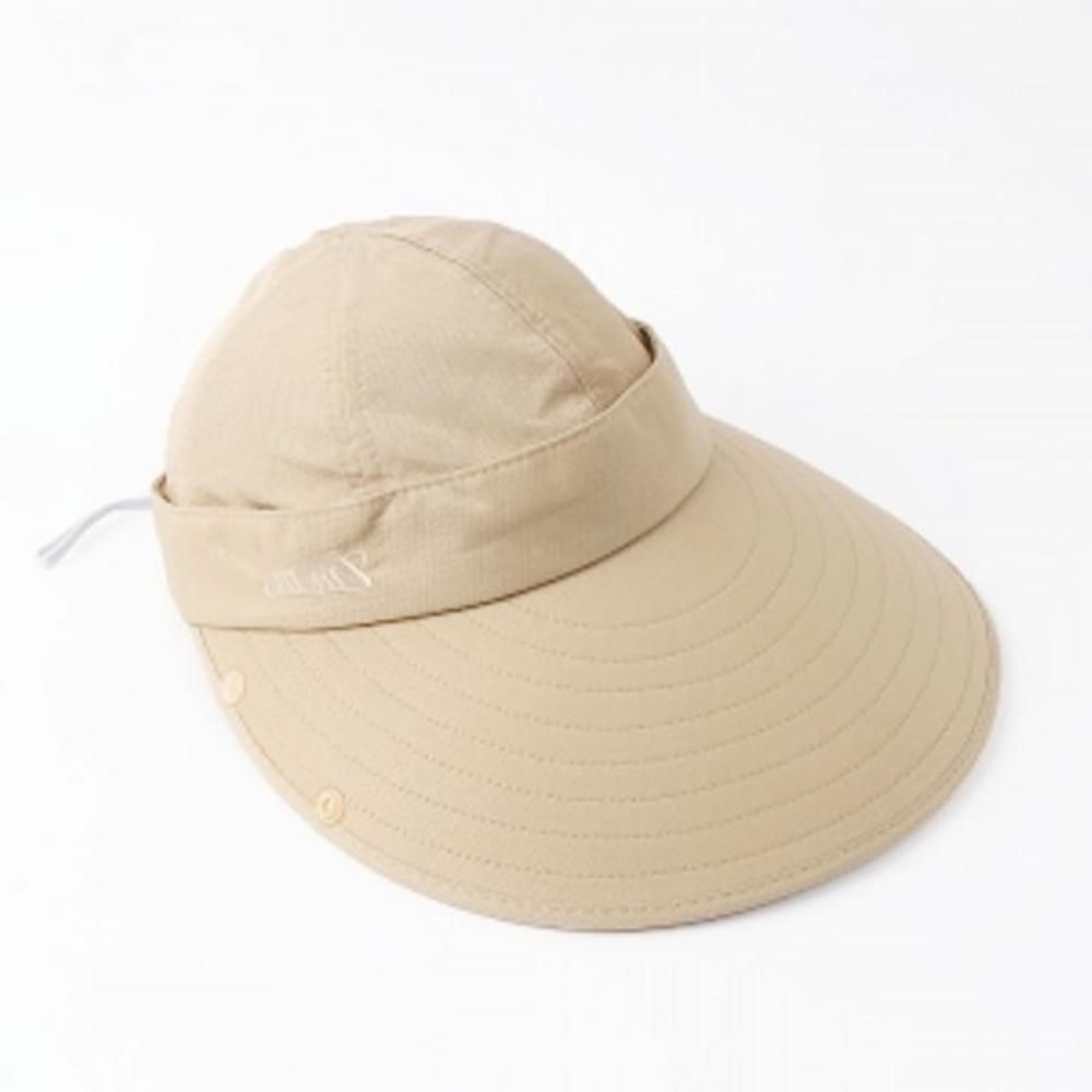 썬캡 쉴드업 완전 무장 베이지 돌돌이 여름 모자 - 메인 이미지