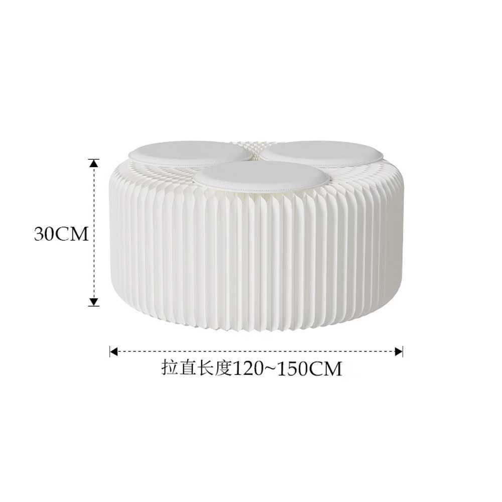 아코디언 종이의자 접이식 휴대용 친환경 인테리어 30cm 브라운 - 상세 이미지 3