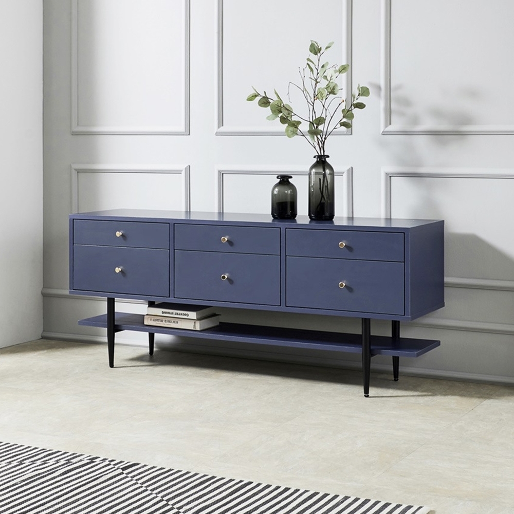 라벤나 85인치 티비다이 높은 안방 tv선반 거실장 1500x400x635, 네이비