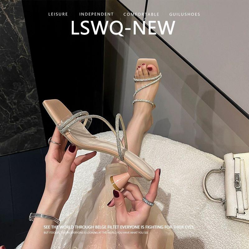 여름 스트랩 큐빅 샌들 화이트 킬힐 베이지화이트 여름샌들 여성샌들 편한샌들 베이지화이트 4.5cm 높이 31 - 상세 이미지 4