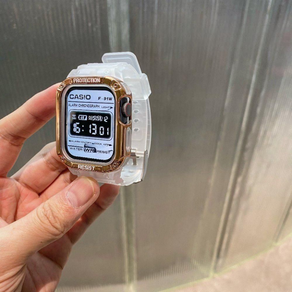IWATCH10 레트로 작은 정사각형 뱀 연도에 적합한 SOWATCHCODE RED 46M STRAP APPLEWATCH49 - 상세 이미지 2