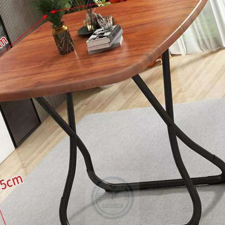 따뜻한잡화점 X자프레임 네모폴딩테이블 60cm 월넛 접이식티테이블 접이식보조테이블