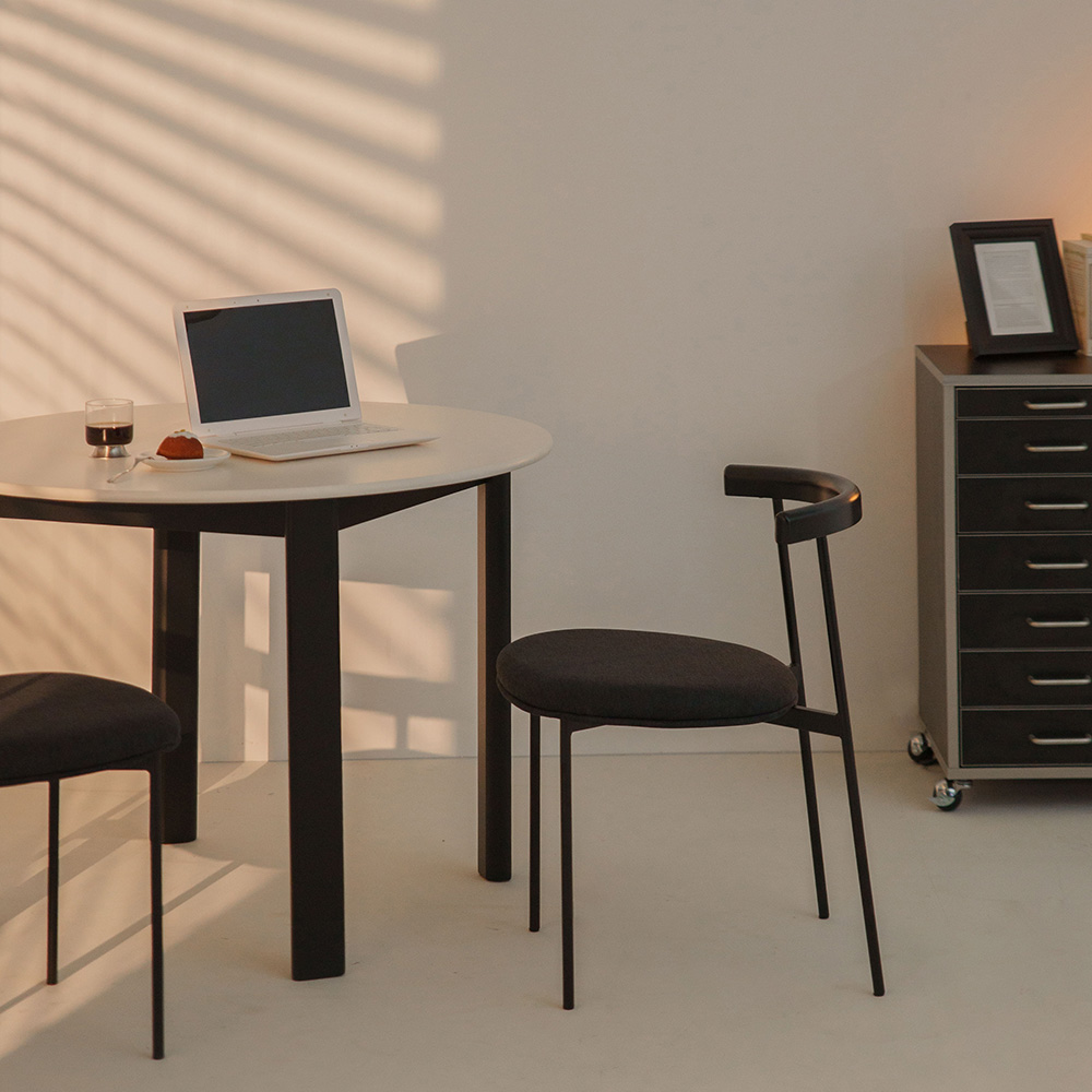 갈렛 원형 식탁 테이블 원목 세라믹 화이트 4인용 1000