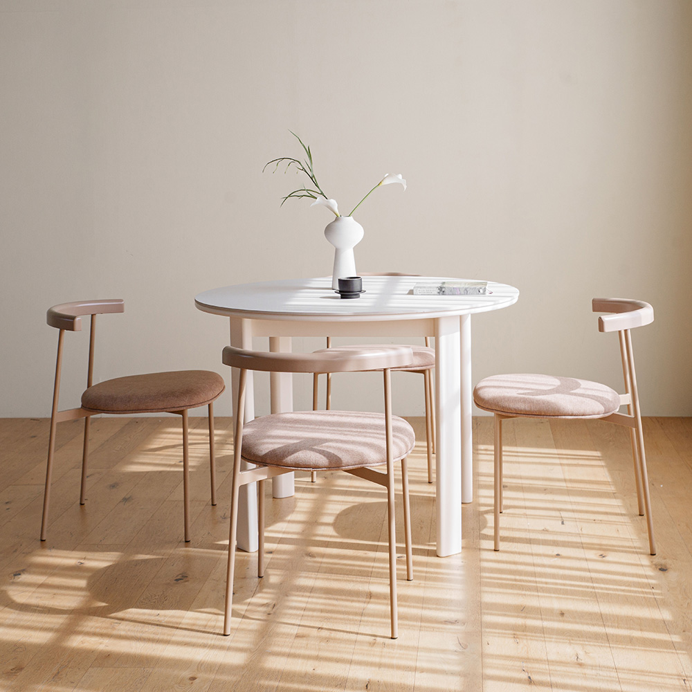 갈렛 원형 식탁 테이블 원목 세라믹 화이트 4인용 1000