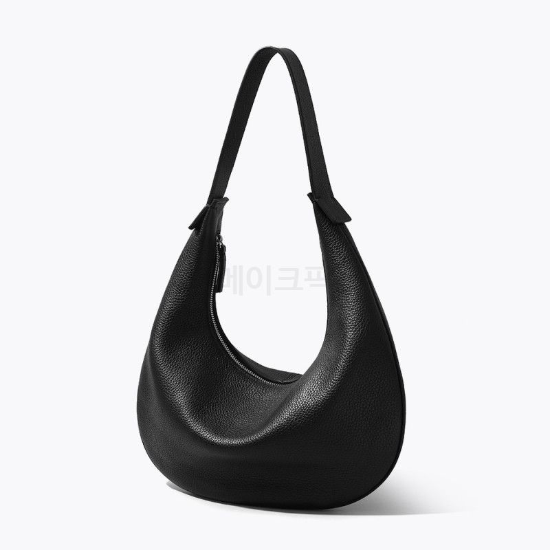 여성 소가죽 숄더백 크루아상 디자인 핸드헬드와 숄더 겸용 편안한 착용감 대학생 및 직장인용 - 상세 이미지 5