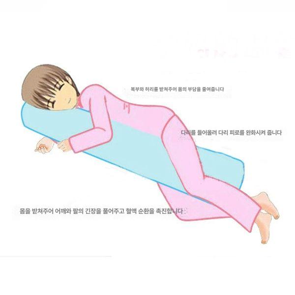 원통형 사탕베개 라텍스 목편한 롱쿠션 사탕 긴베개 옆잠 목베개 롱베개 원형쿠션 등쿠션 올화이트크라운코트 100x20 - 상세 이미지 4