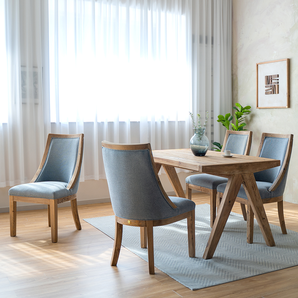 드니 고재 원목 4인용 식탁 세트