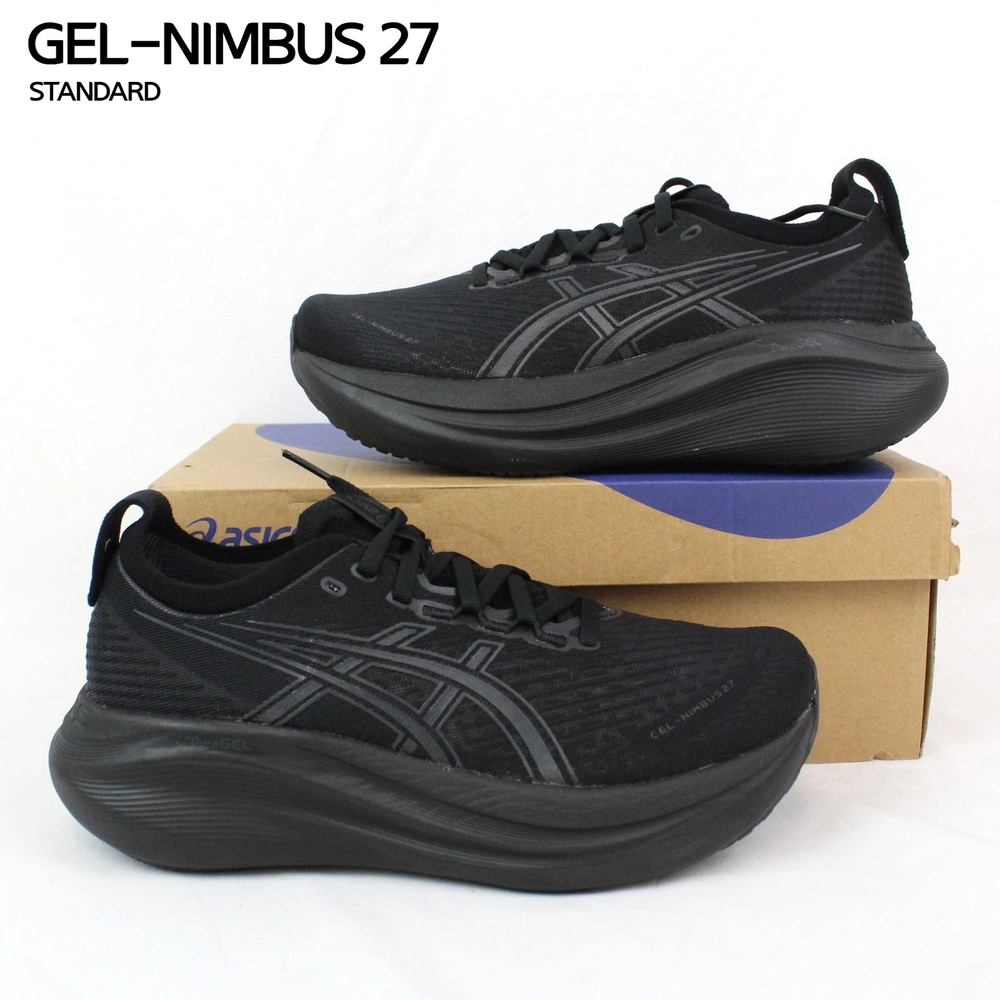 아식스 젤 님버스 27 블랙 스탠다드 E 여성 러닝화 운동화 1012B753.001