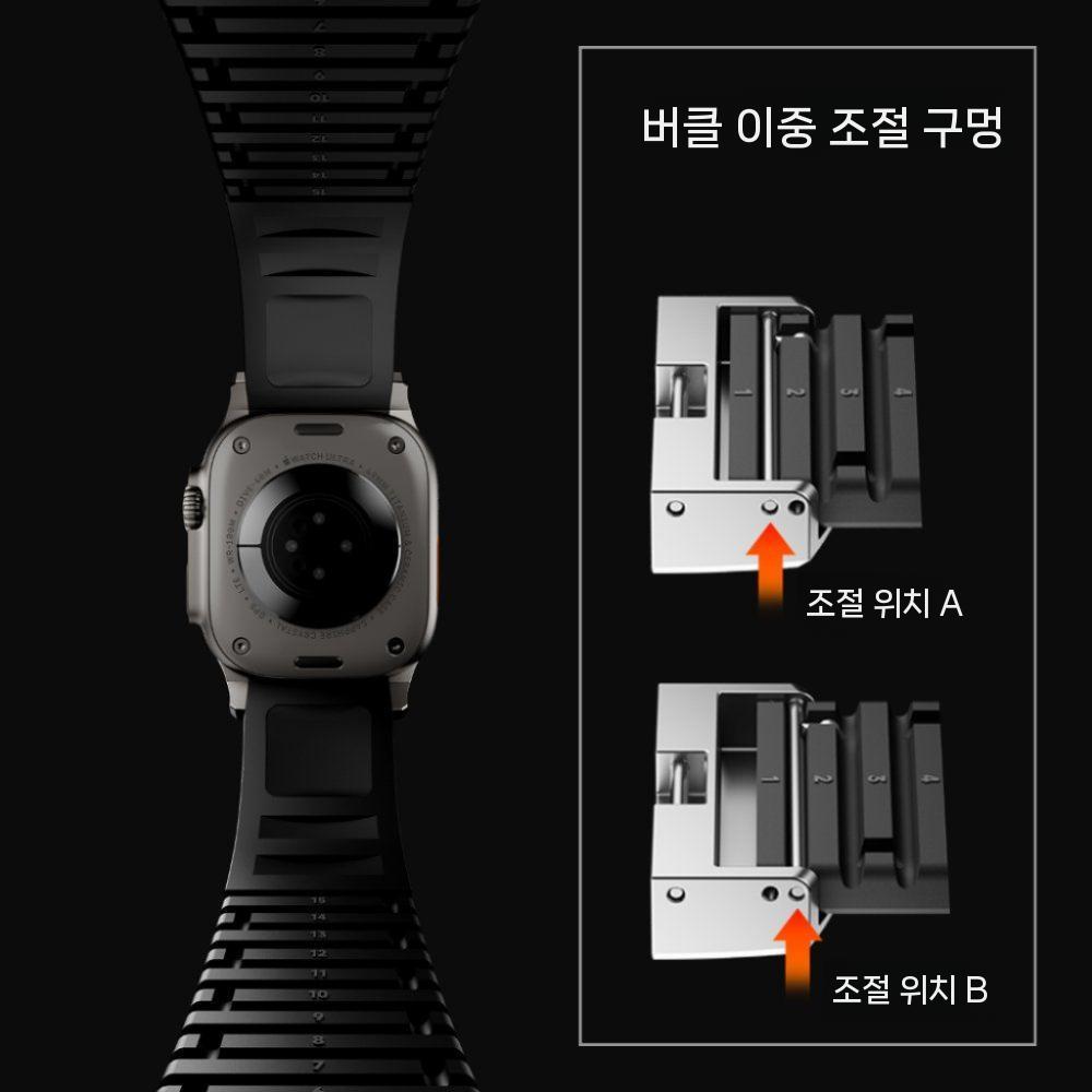 애플워치 10세대 울트라2 스트랩 수류탄 무늬 고성능 실리콘 밴드 - 상세 이미지 4